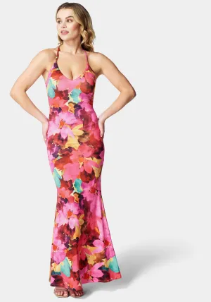Printed Knit Caged Maxi