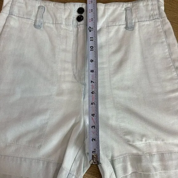 Proenza Schouler Chambray High Waist Shorts size 8 Elastic Waistband
