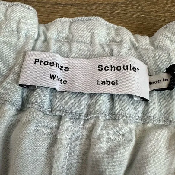 Proenza Schouler Chambray High Waist Shorts size 8 Elastic Waistband