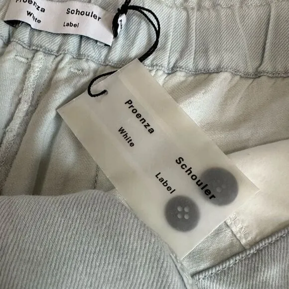 Proenza Schouler Chambray High Waist Shorts size 8 Elastic Waistband