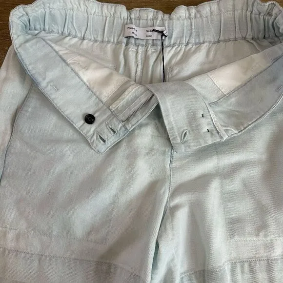Proenza Schouler Chambray High Waist Shorts size 8 Elastic Waistband
