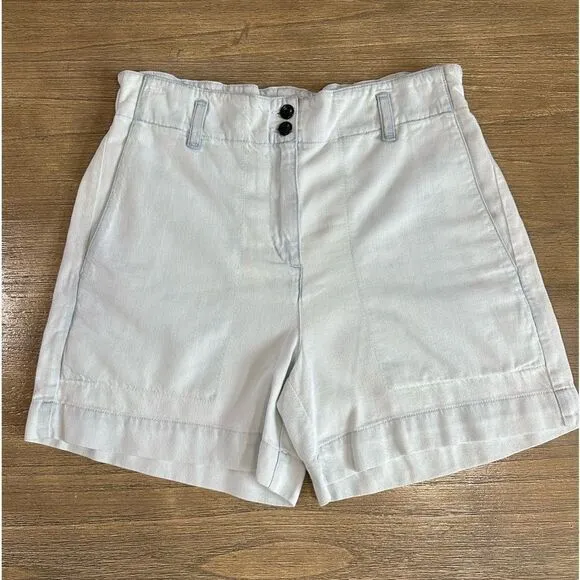 Proenza Schouler Chambray High Waist Shorts size 8 Elastic Waistband