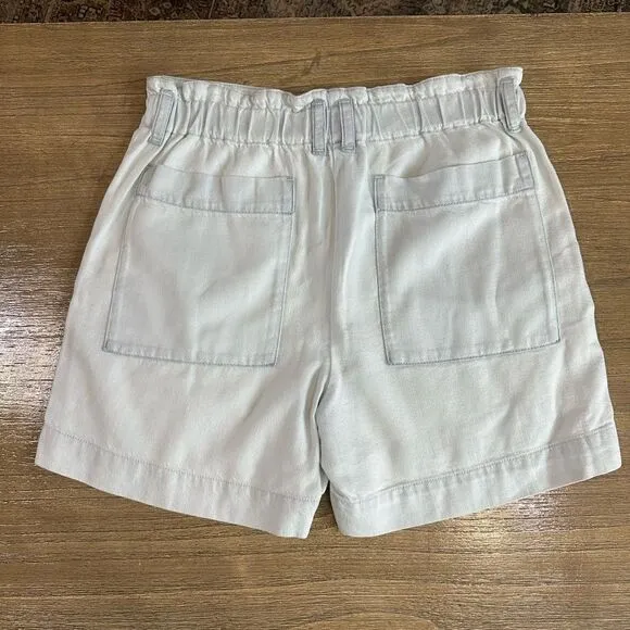 Proenza Schouler Chambray High Waist Shorts size 8 Elastic Waistband
