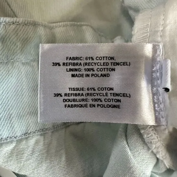 Proenza Schouler Chambray High Waist Shorts size 8 Elastic Waistband