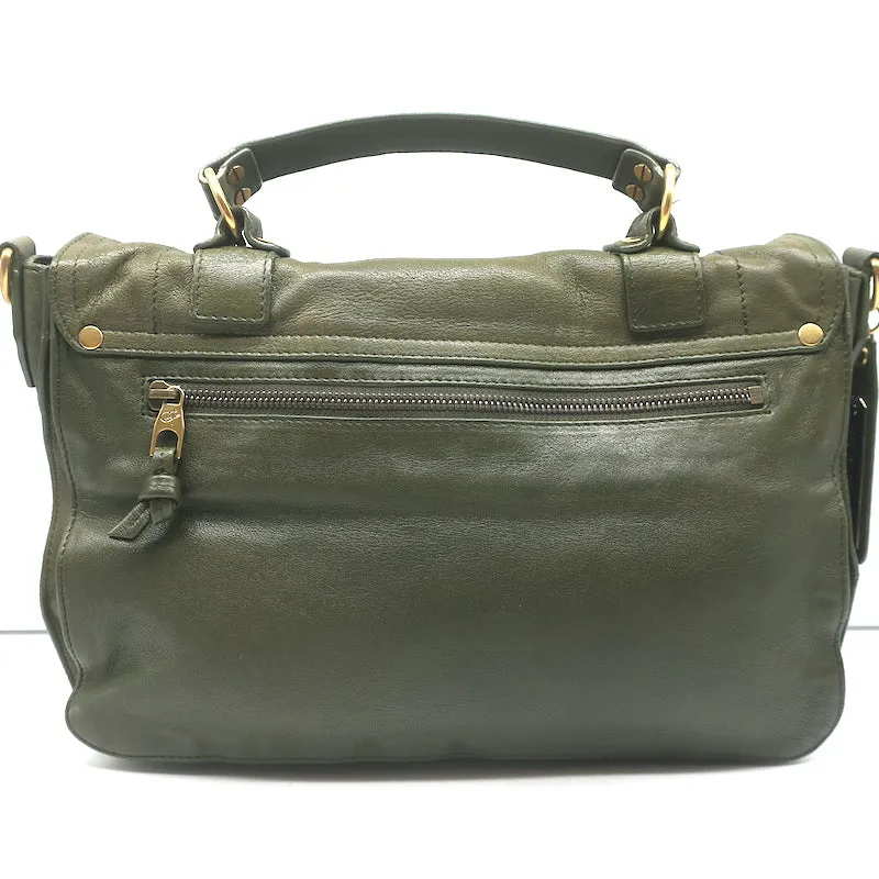 Proenza Schouler PS1 Medium Satchel Olive Green Leather Shoulder Bag
