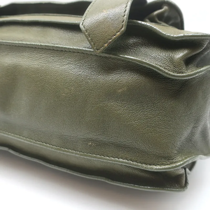 Proenza Schouler PS1 Medium Satchel Olive Green Leather Shoulder Bag