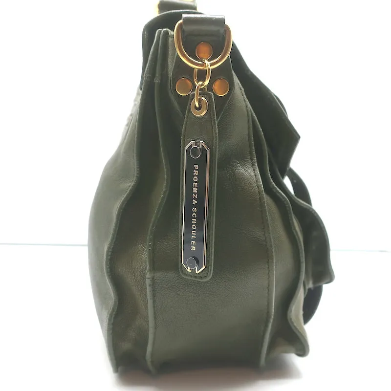 Proenza Schouler PS1 Medium Satchel Olive Green Leather Shoulder Bag