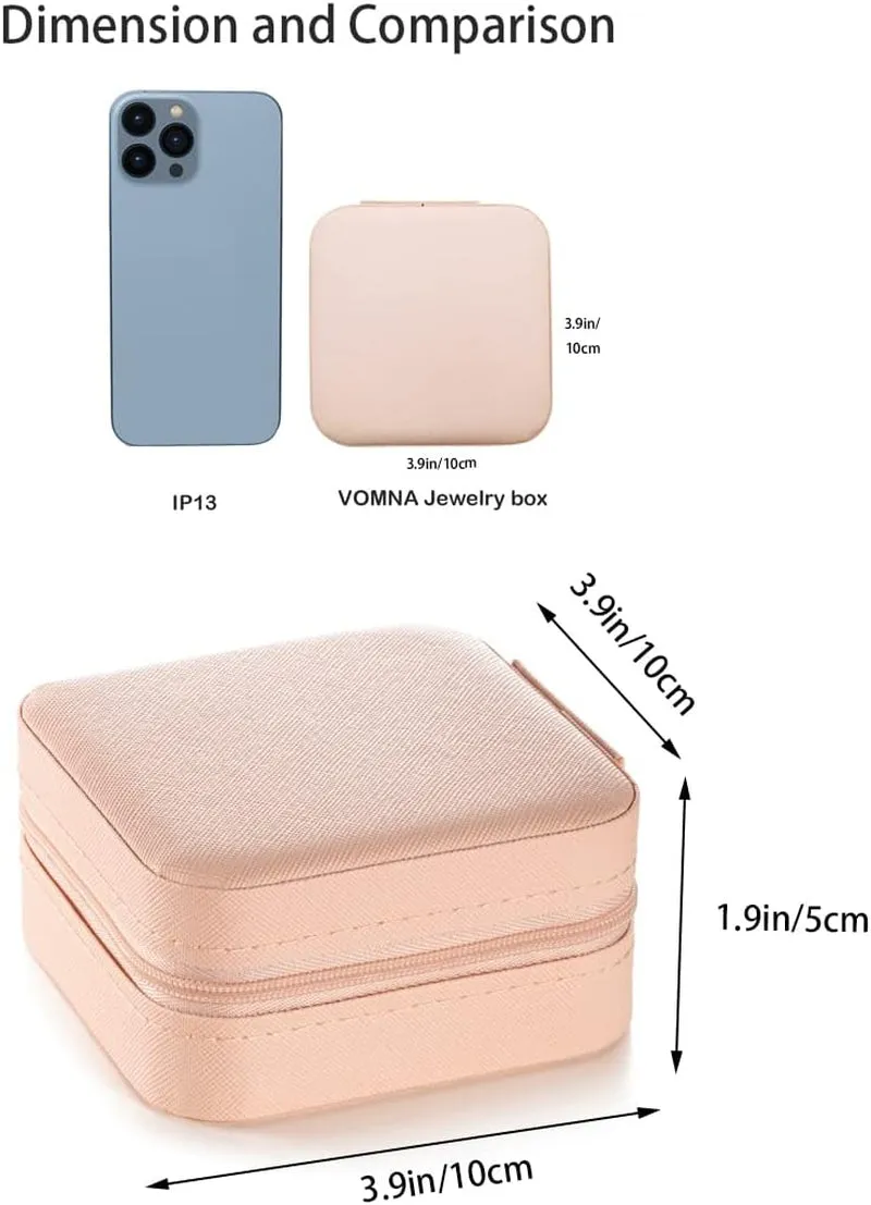 PU Leather Mini Traveling Jewelry Organizer, Pink