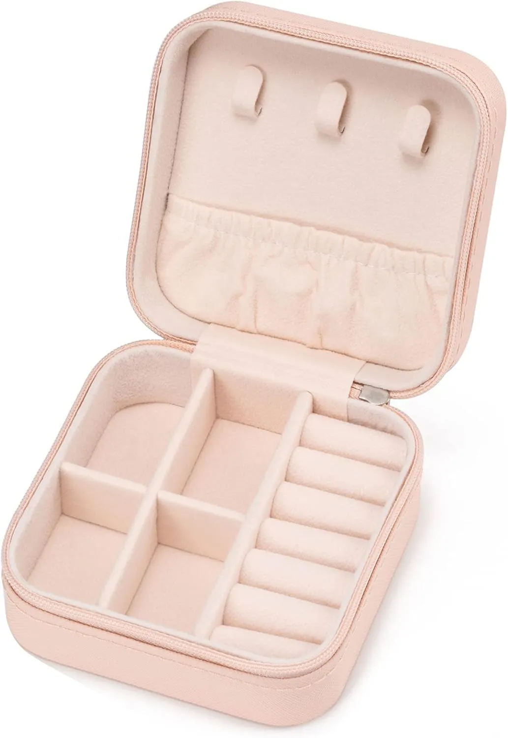 PU Leather Mini Traveling Jewelry Organizer, Pink