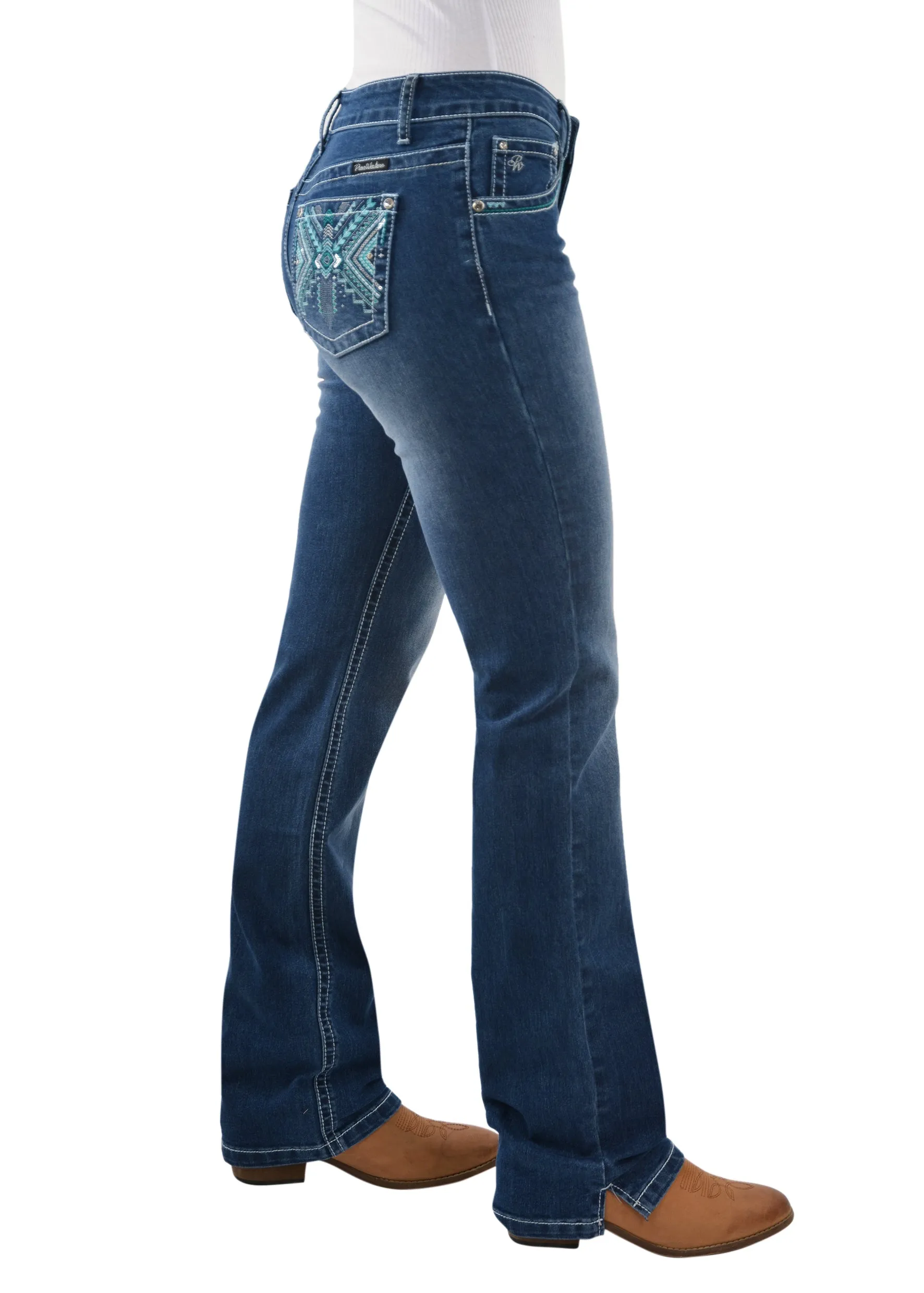 Pure Western Camila Ladies Straight Leg Jean True Blue