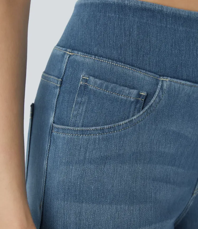Quin - Super Stretch High-Waisted Wide Leg Jeans