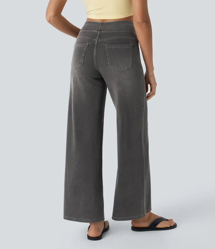Quin - Super Stretch High-Waisted Wide Leg Jeans