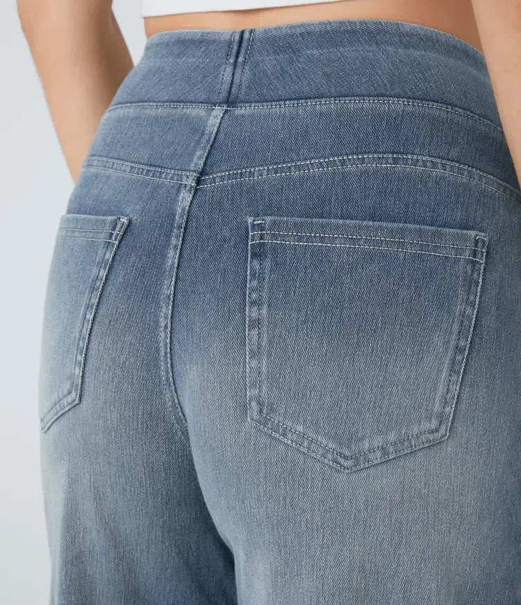 Quin - Super Stretch High-Waisted Wide Leg Jeans