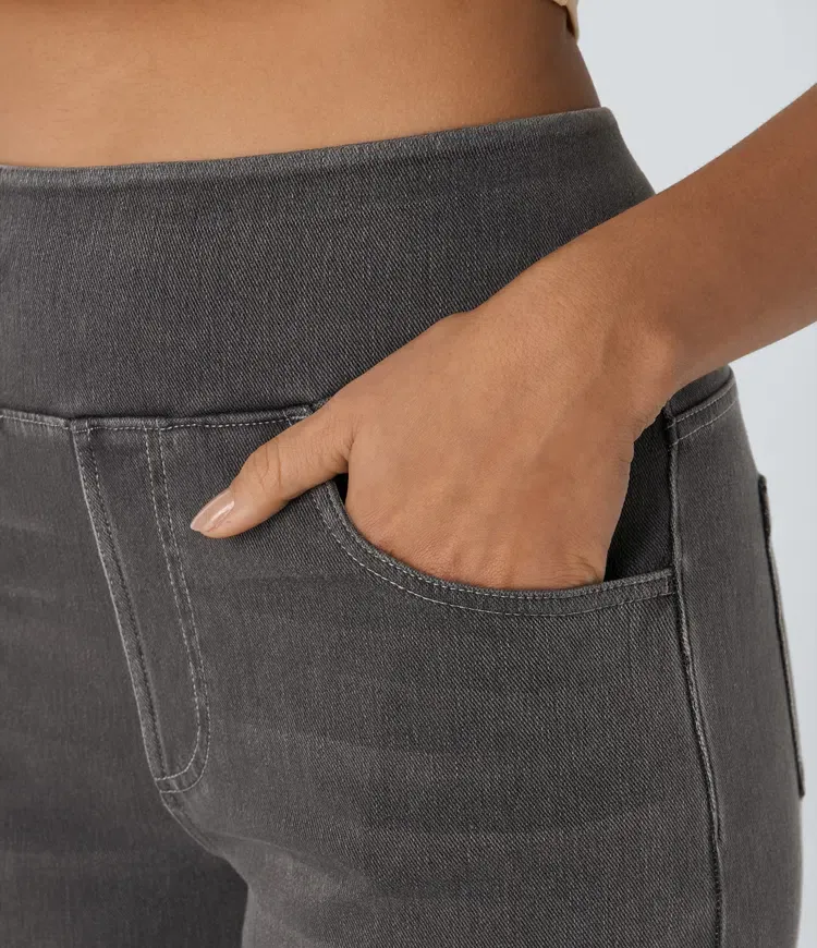 Quin - Super Stretch High-Waisted Wide Leg Jeans