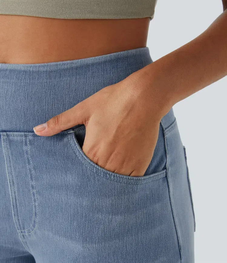 Quin - Super Stretch High-Waisted Wide Leg Jeans