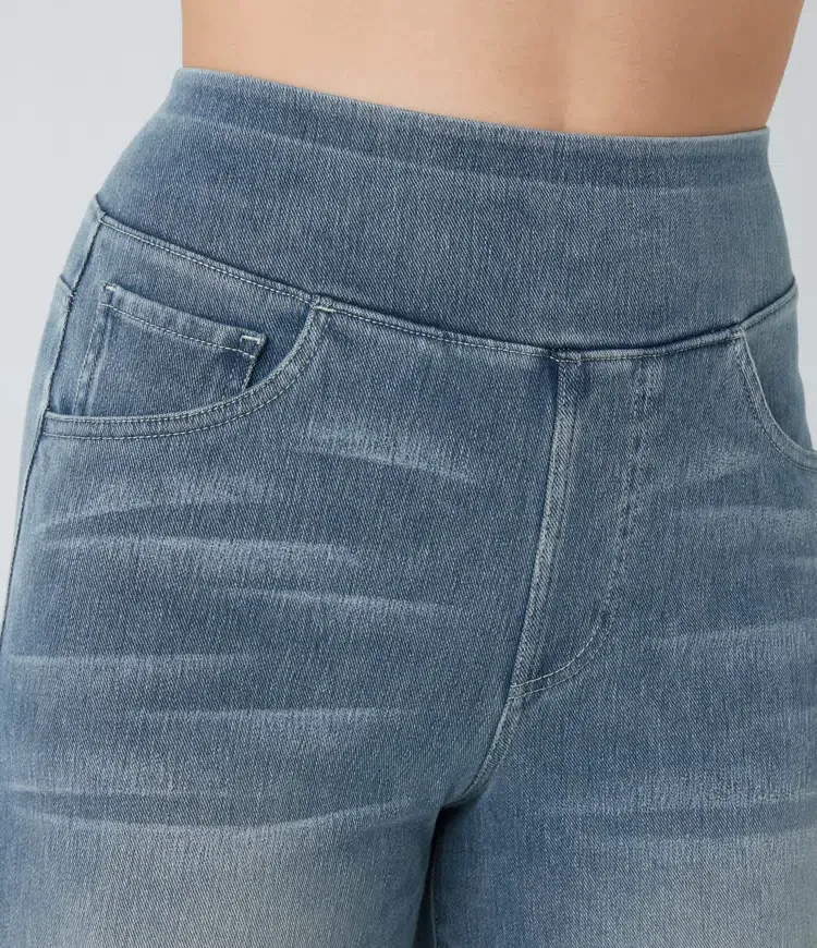Quin - Super Stretch High-Waisted Wide Leg Jeans