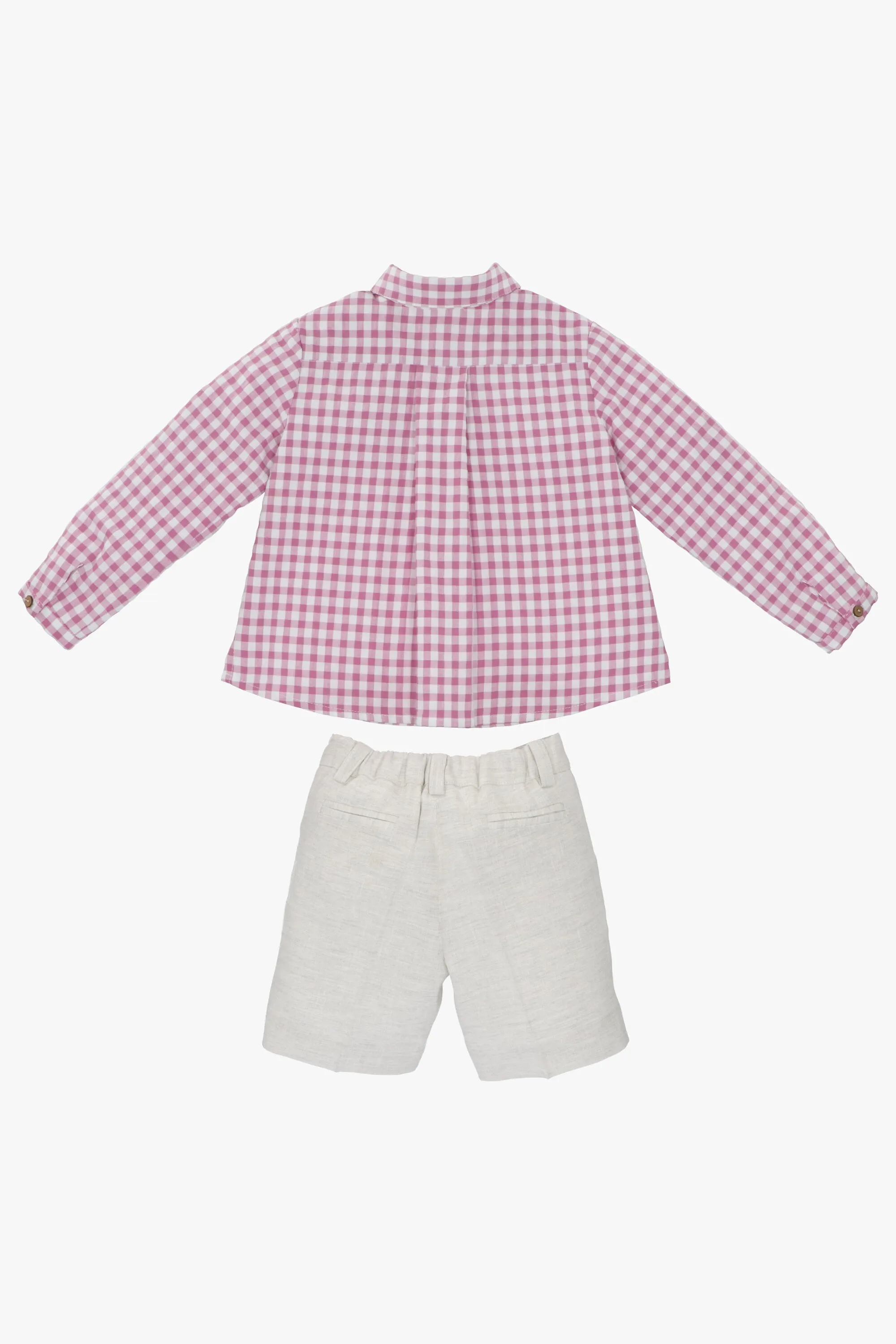 "Murray" Orchid Purple Gingham Shirt & Shorts