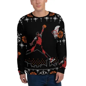 "Original 1984-85 Jumpman Dunk" Unisex Ugly Sweater / Sweatshirt (Big Print)