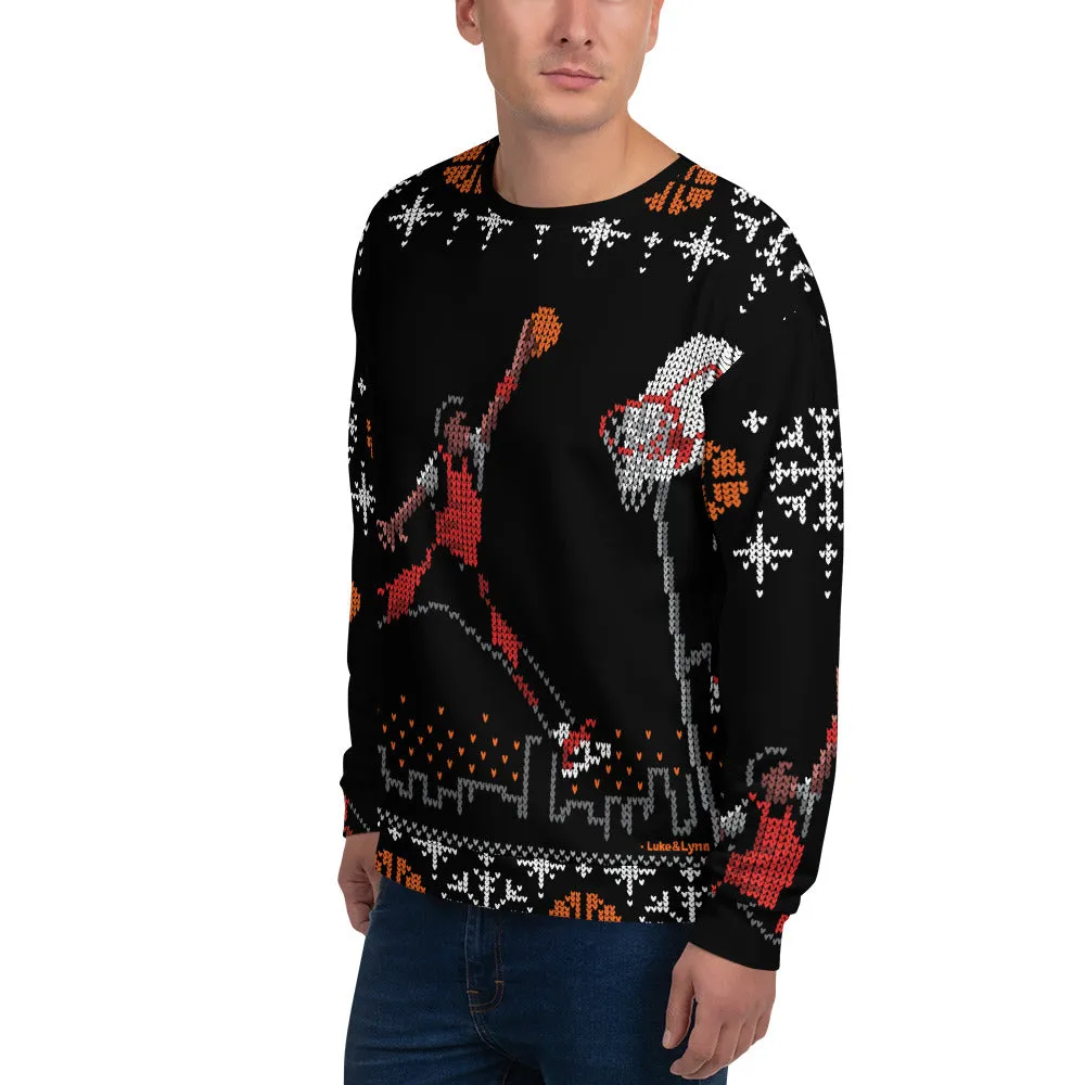 "Original 1984-85 Jumpman Dunk" Unisex Ugly Sweater / Sweatshirt (Big Print)