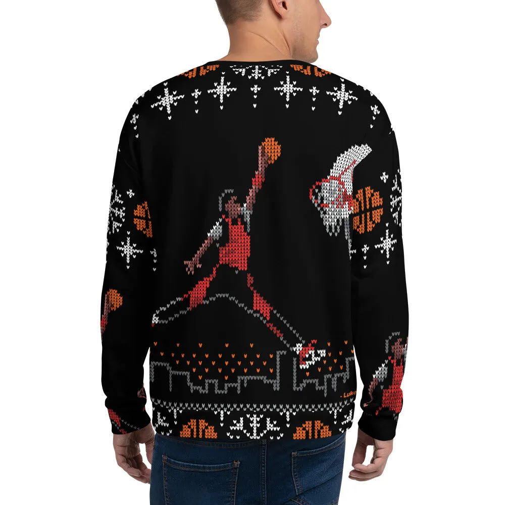 "Original 1984-85 Jumpman Dunk" Unisex Ugly Sweater / Sweatshirt (Big Print)