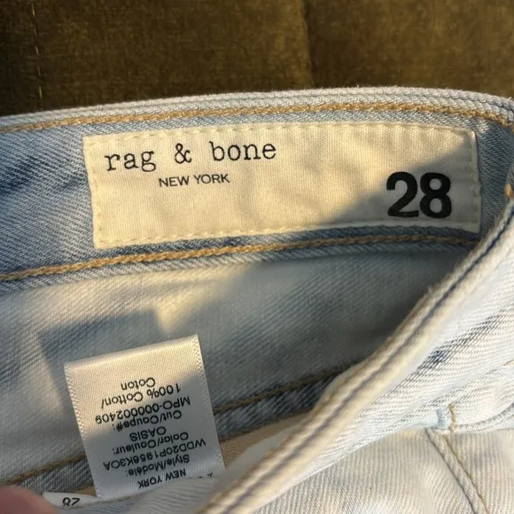 Rag &amp; Bone acid washed Dre low rise denim shorts size 28