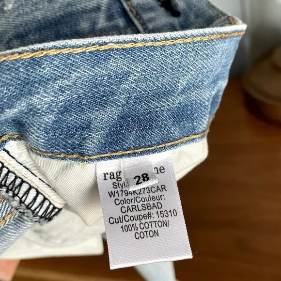 Rag &amp; Bone High Rise Distressed Jean Shorts in Carlsbad Wash