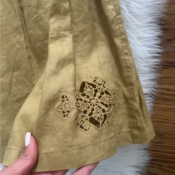 Rebecca Taylor linen crochet detailed shorts
