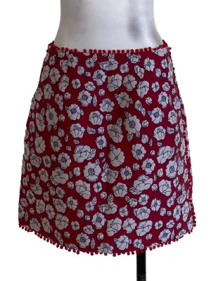 Red Floral Skirt LB