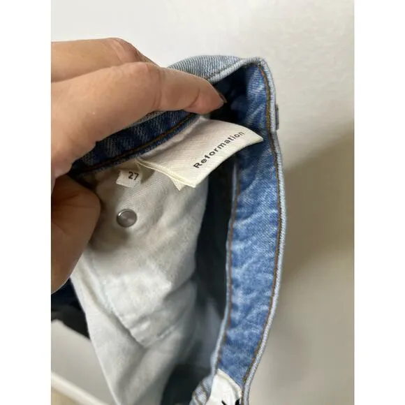 Reformation Distressed Denim Shorts
