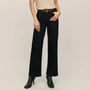 Reformation Emma Black High Rise Wide Leg Jeans Size 25