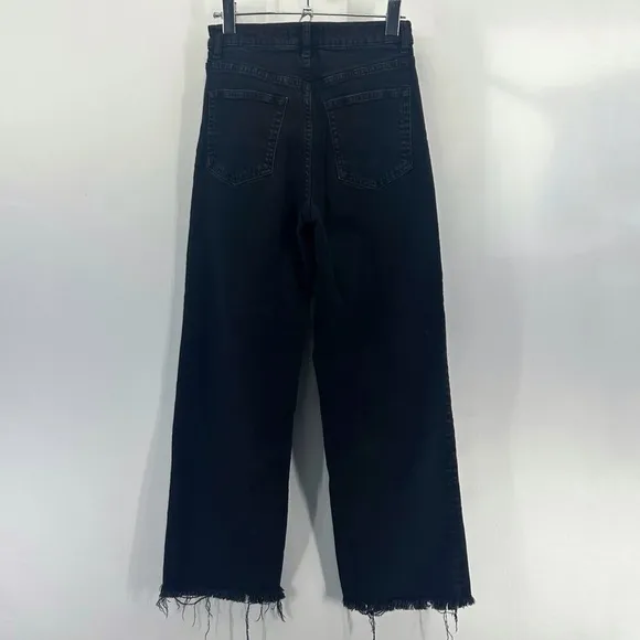 Reformation Emma Black High Rise Wide Leg Jeans Size 25