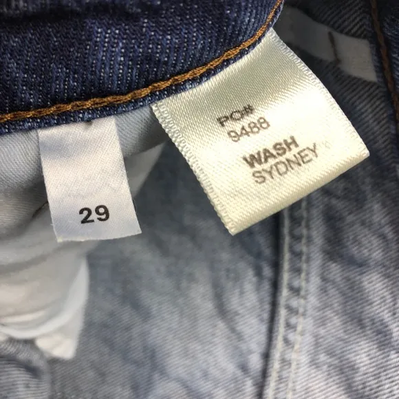 Reformation High Rise Jean Cut Off Shorts Raw Hem Sydney Wash‎ Size 29