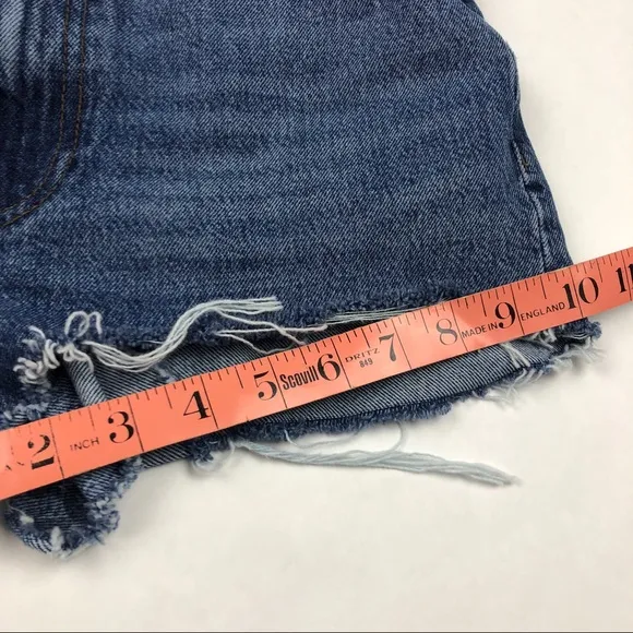 Reformation High Rise Jean Cut Off Shorts Raw Hem Sydney Wash‎ Size 29