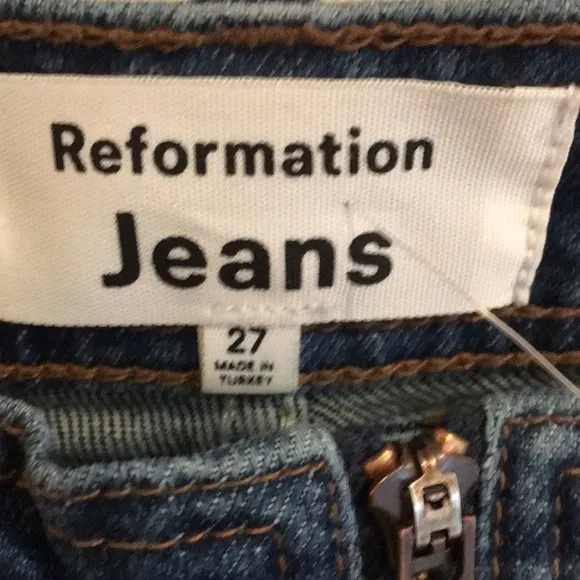 Reformation Julianna Zip Mid Rise Straight Leg Jeans size 27