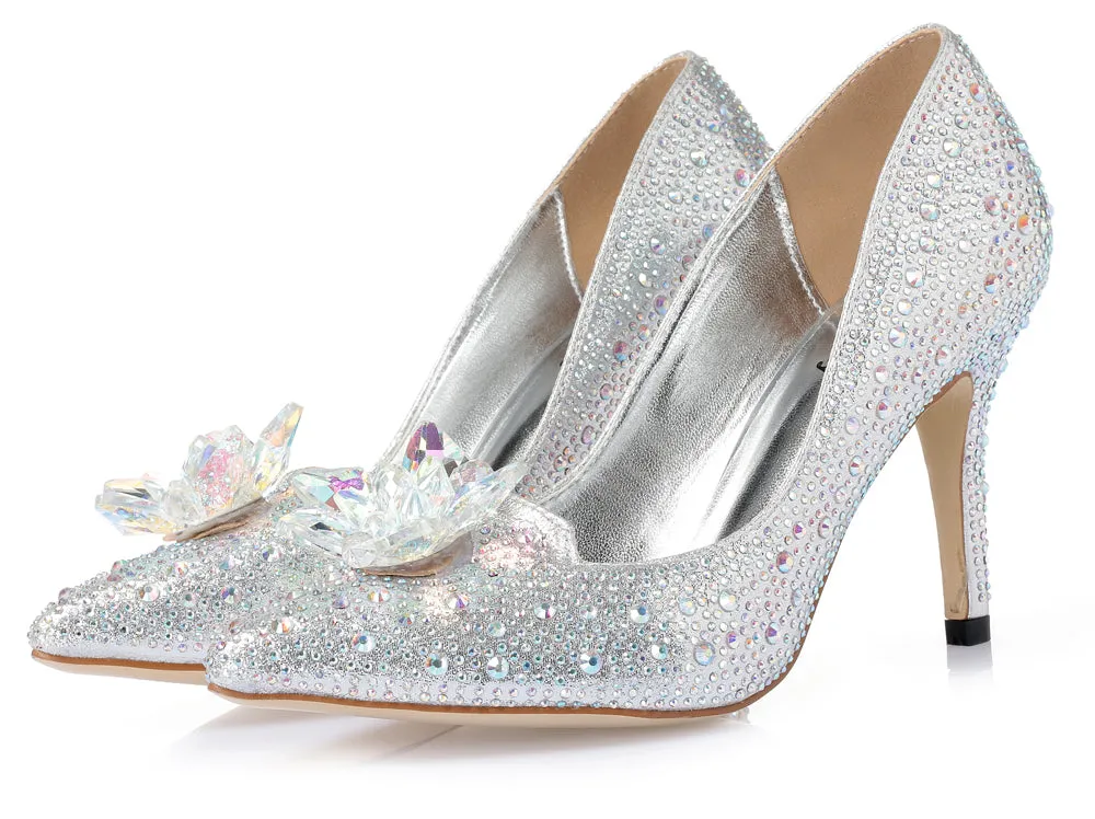Rhinestone High Heels Women's Pointed Toe Shoes - 7/9 cm Heels