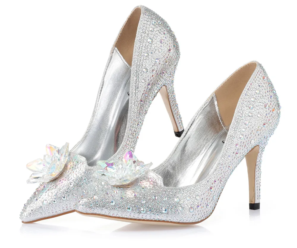 Rhinestone High Heels Women's Pointed Toe Shoes - 7/9 cm Heels