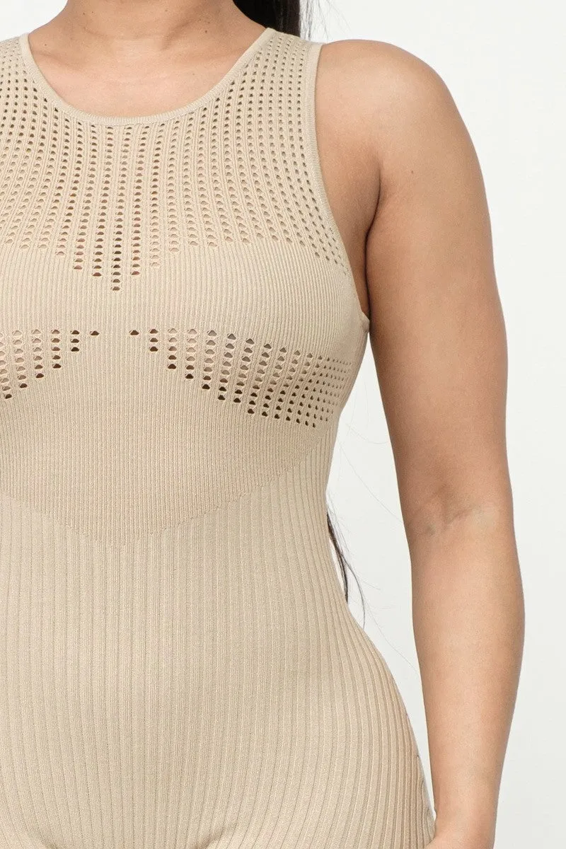 Ribbed Knit Stitch Romper