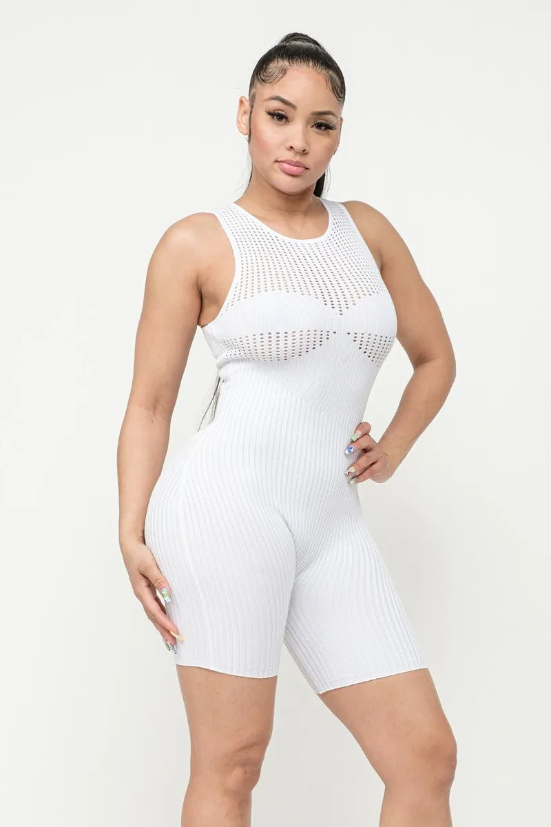 Ribbed Knit Stitch Romper