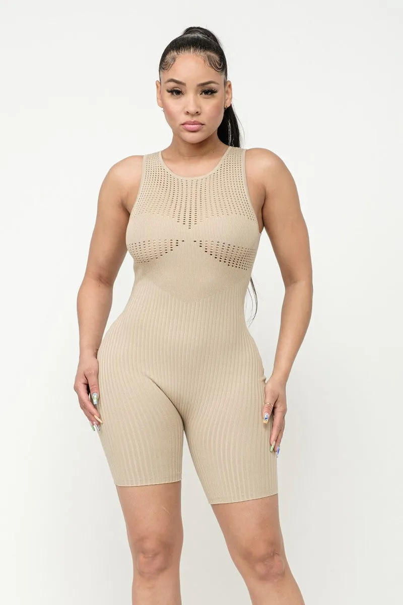 Ribbed Knit Stitch Romper