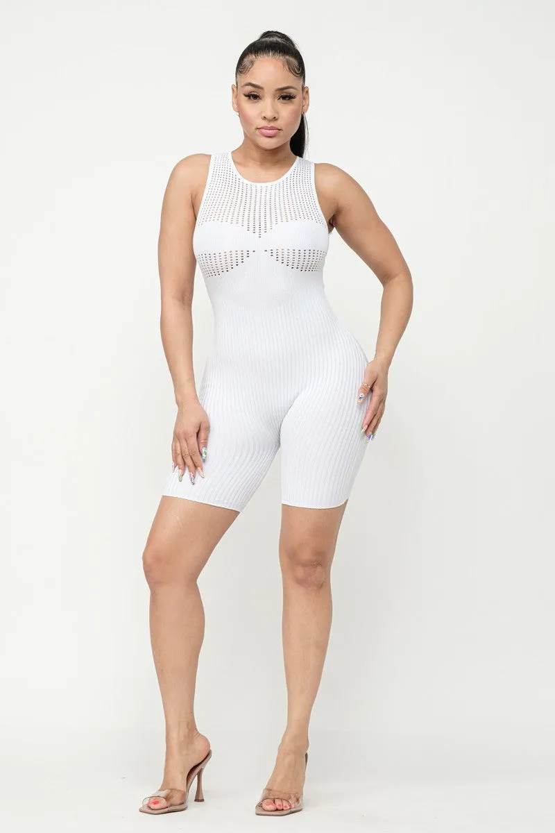 Ribbed Knit Stitch Romper