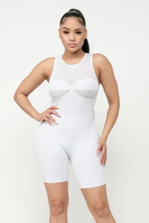 Ribbed Knit Stitch Romper