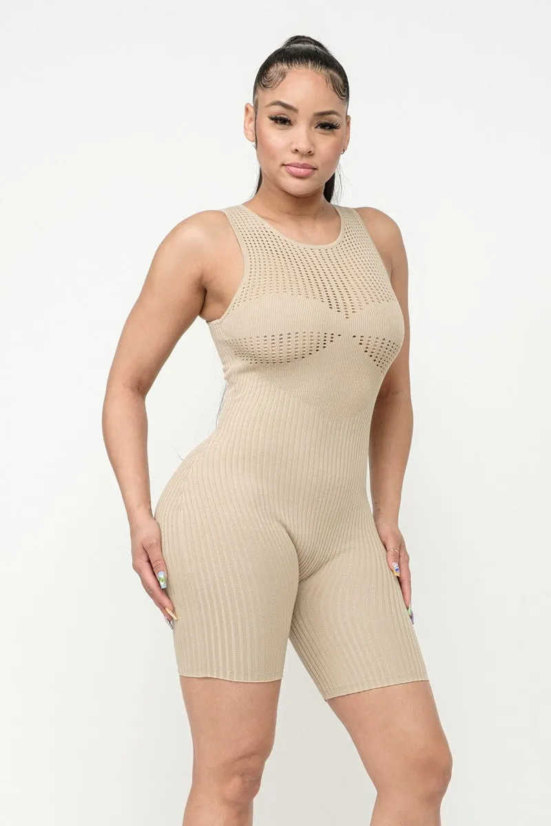 Ribbed Knit Stitch Romper