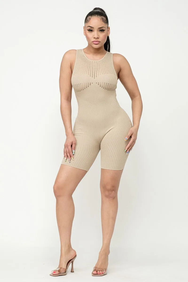 Ribbed Knit Stitch Romper