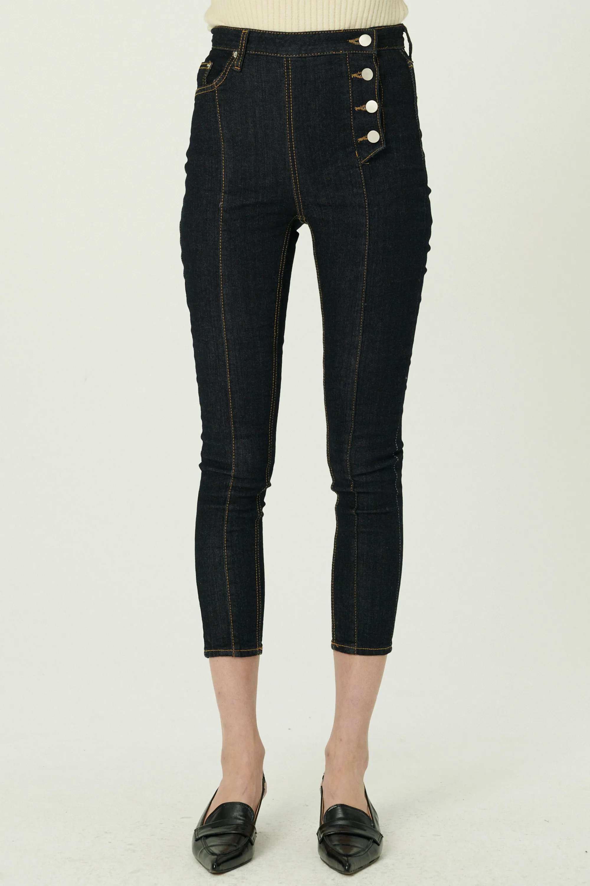Riley Side Button Down Skinny Jeans