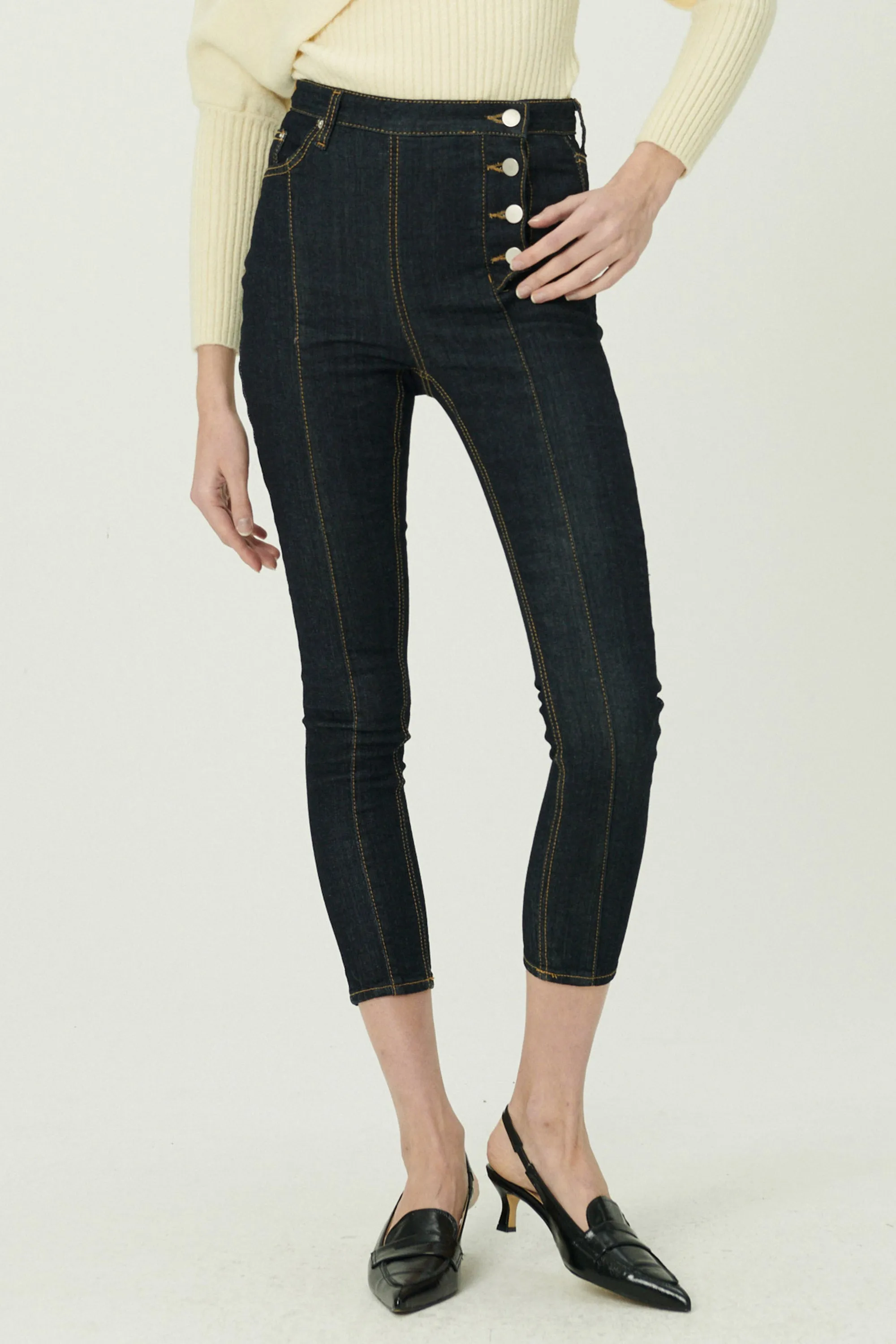 Riley Side Button Down Skinny Jeans