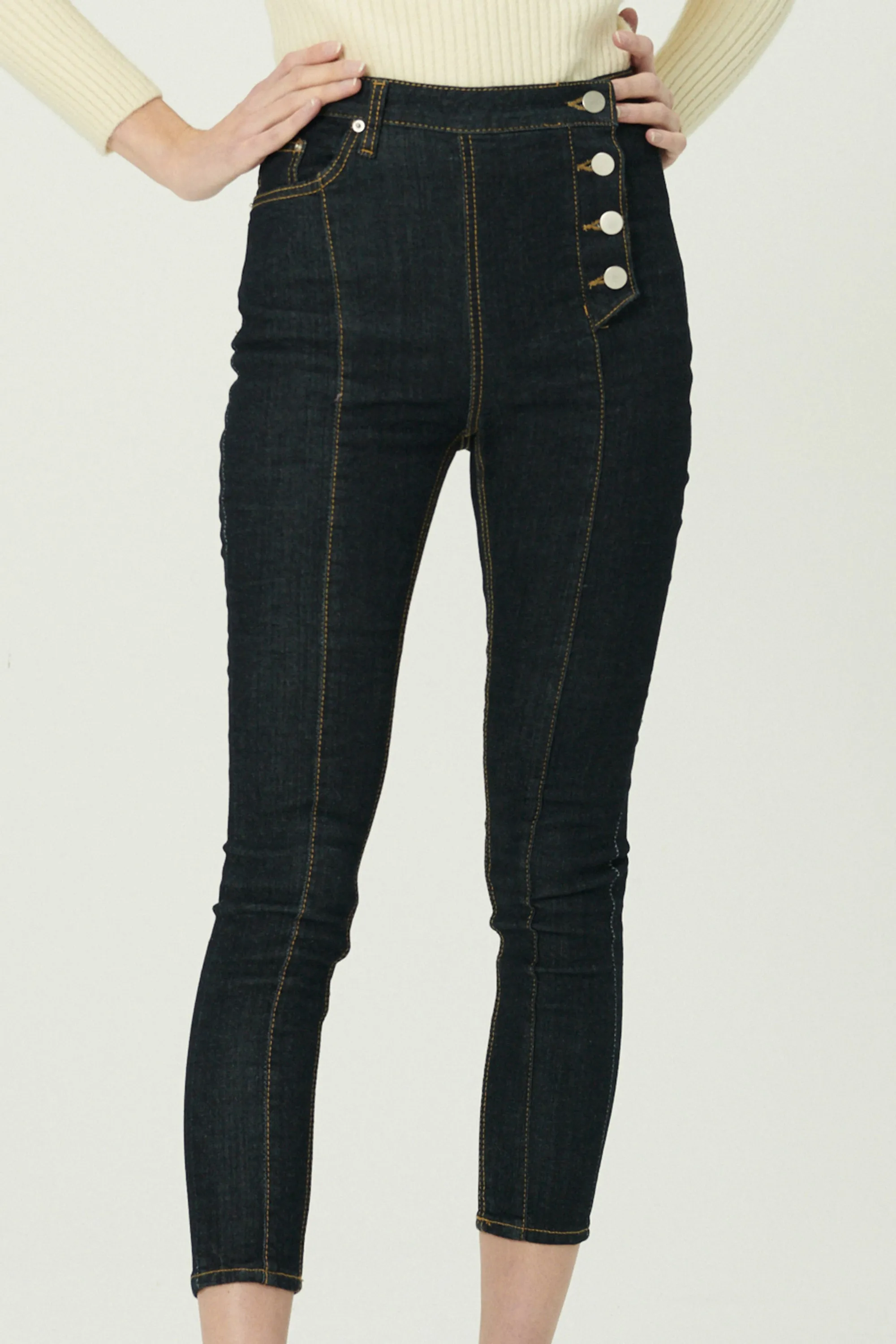 Riley Side Button Down Skinny Jeans