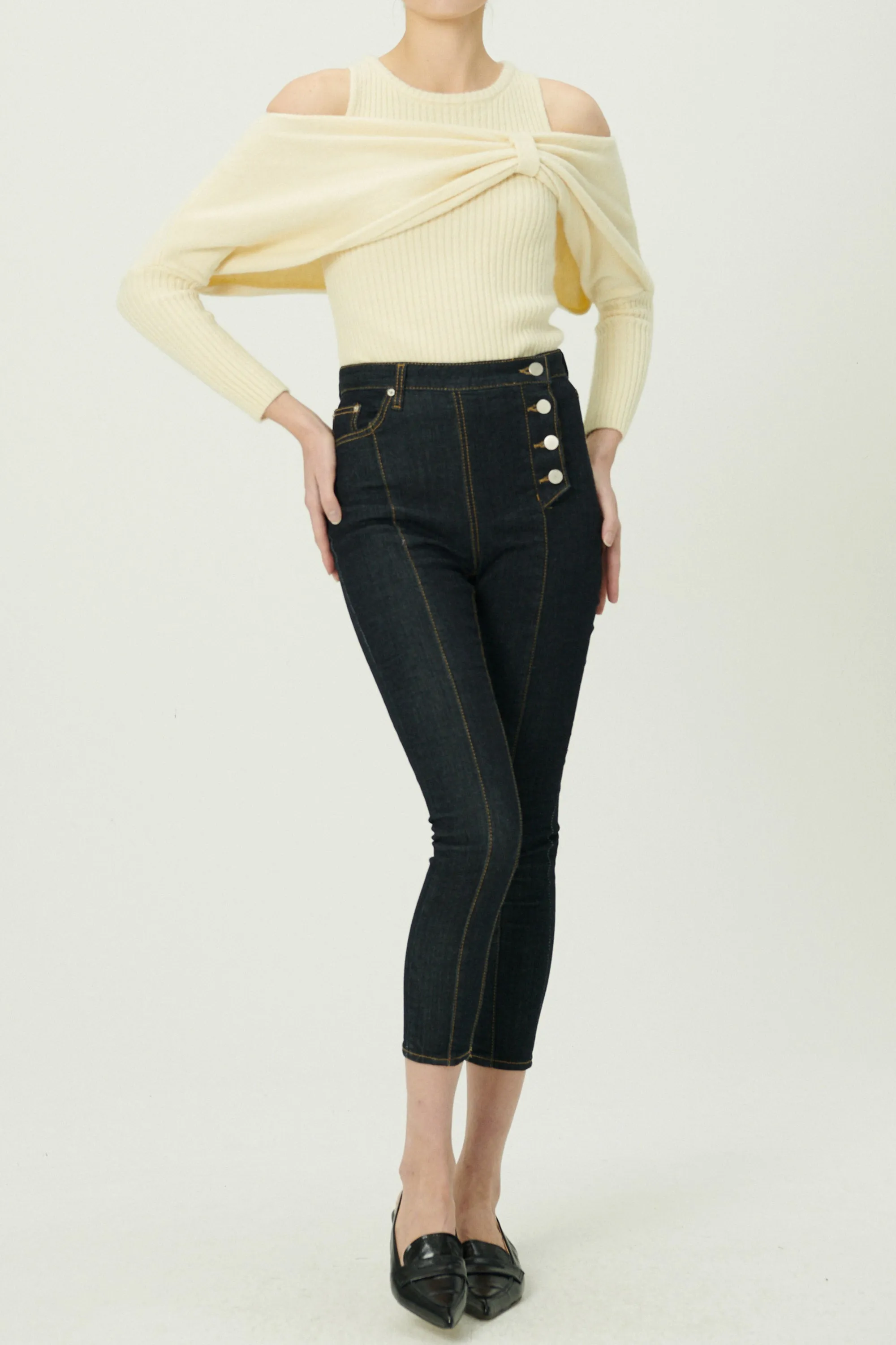 Riley Side Button Down Skinny Jeans