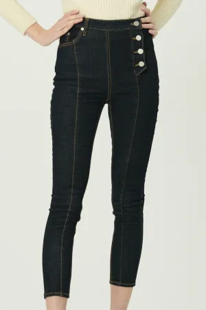 Riley Side Button Down Skinny Jeans