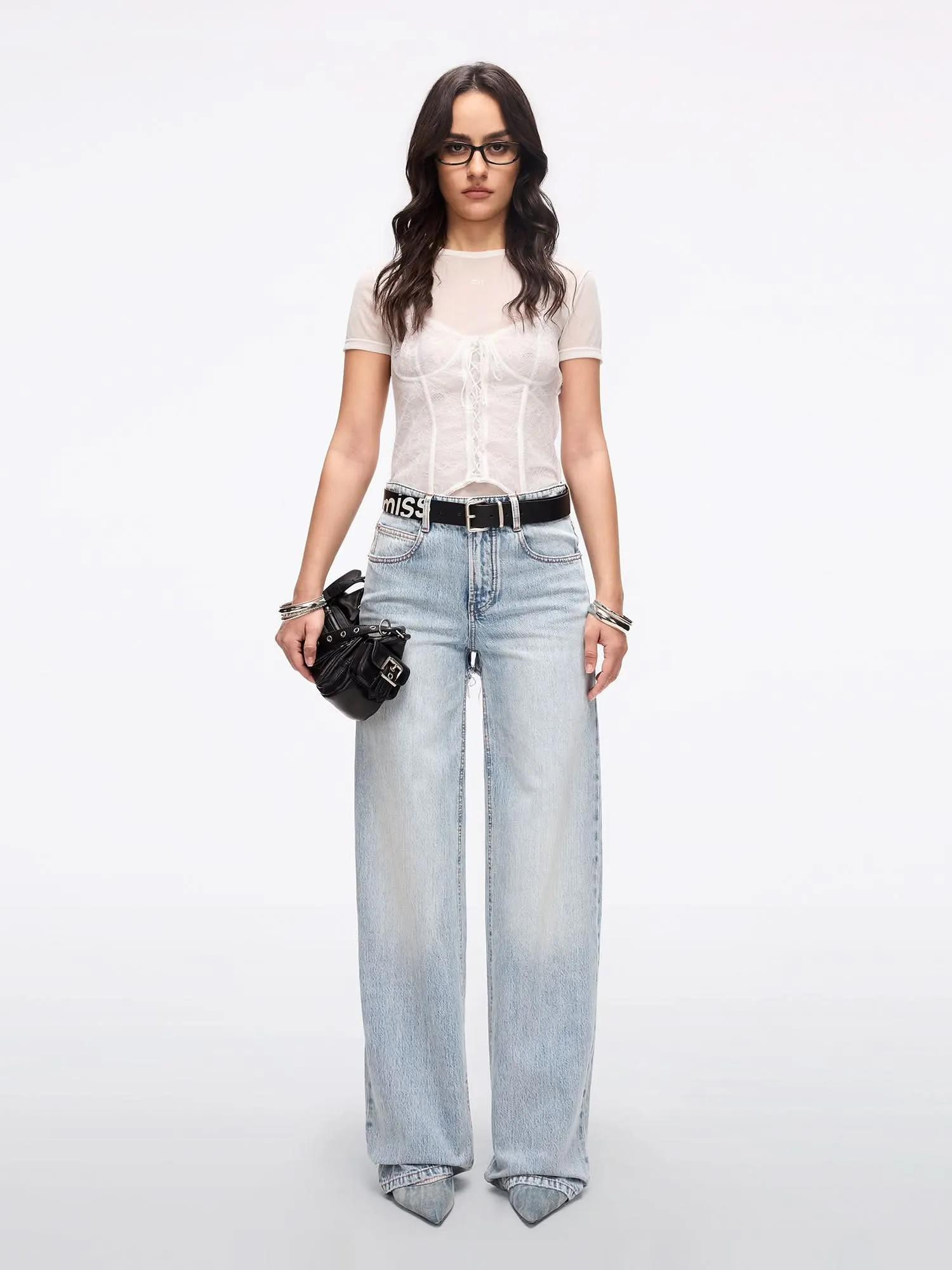 Ripped Straight-Leg Jeans