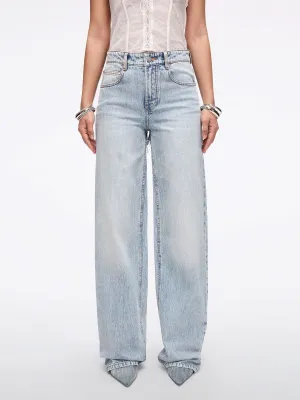Ripped Straight-Leg Jeans